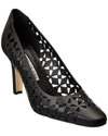 Manolo Blahnik Tolvina 90 Leather Pump In Black