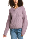 Helmut Lang V-neck Slub Wool Sweater In Purple
