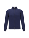 Brunello Cucinelli Light Cotton Cardigan With High Neck In Marina