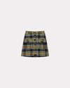 Kenzo A-line Checked Mini Skirt Dark Khaki Womens In Dark Khaki