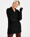 STYLE & CO WOMEN'S SHAWL-COLLAR TUNIC SWEATER, CREATED FOR MACY'S