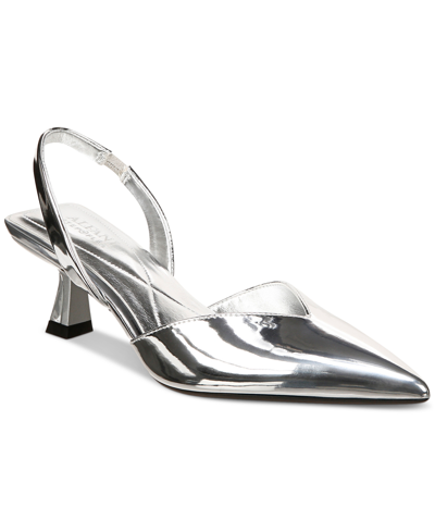 Alfani Women's Omari Pointed-toe Slip-on Slingback Dress Pumps, Created For Macy's In Silver Tpu