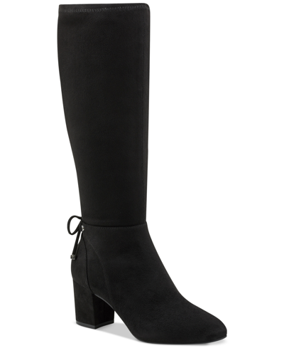 Charter Club Sacaria Womens Faux Leather Block Heel Knee-high Boots In Black