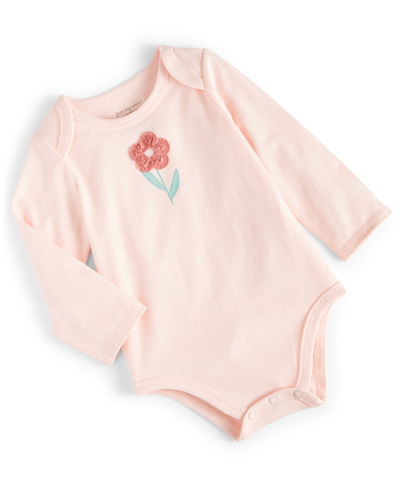First Impressions Baby Girls Amber Floral Bodysuit, Created For Macy's In Creamy Berry