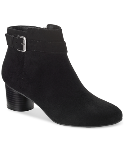 Style & Co Women's Ariella Block Heel Buckle Dress Booties, Created For Macy's In Black