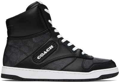 Coach Black & Grey C202 Trainers In Charcoal / Black