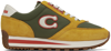 Coach Men's Suede Logo Running Sneakers In Army Green Buttercup