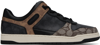 Coach Men's C201 Monogram Coated Canvas Sneakers In Black/maple