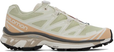 Salomon Green Xt-6 Sneakers In Aloewash/hazelnut/fe