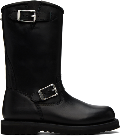 Our Legacy Corral Buckle-strap Leather Boots In Black