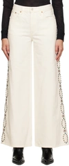 ANNA SUI WHITE STUDDED JEANS
