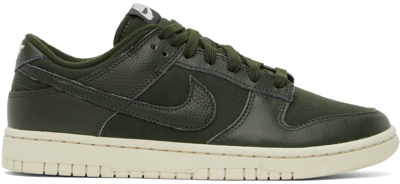 Nike Dunk Low Retro Prm Nbhd Leather-trimmed Canvas Sneakers In Green