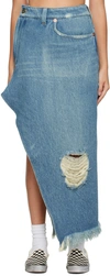 Doublet Indigo 1.5x Resized Denim Midi Skirt In Indigo