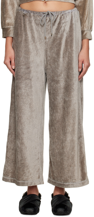 Doublet Gray Crystal-cut Lounge Pants In Grey