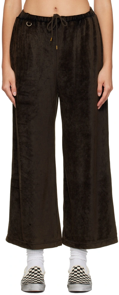 Doublet Brown Crystal-cut Lounge Pants In Black