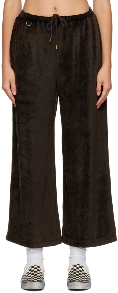 Doublet Brown Crystal-cut Lounge Trousers In Black