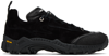 Our Legacy Black Suede Leather Sneakers With Vibram Sole In Stealth Black Leathe