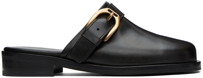 System Black Pin-buckle Loafers