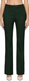 HELMUT LANG GREEN CIGARETTE TROUSERS