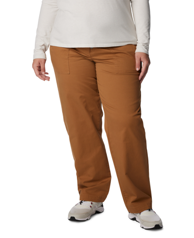 Columbia Plus Size Holly Hideaway Mid-rise Button-fly Pants In Camel Brown