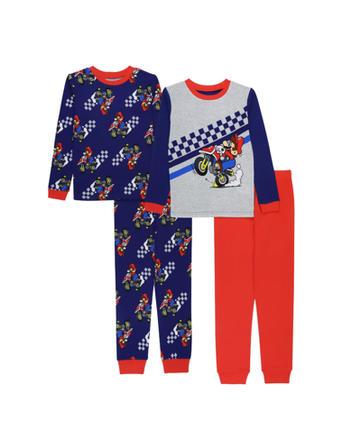 Nintendo Babies' Little Boys Pull Over Head T-shirt And Elastic Waist Pants, 4 Piece Set In Assorted