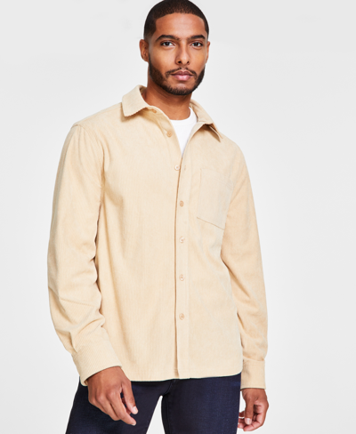 And Now This Men's Oversized-fit Corduroy Shirt Jacket, Created For Macy's In Gold Grain