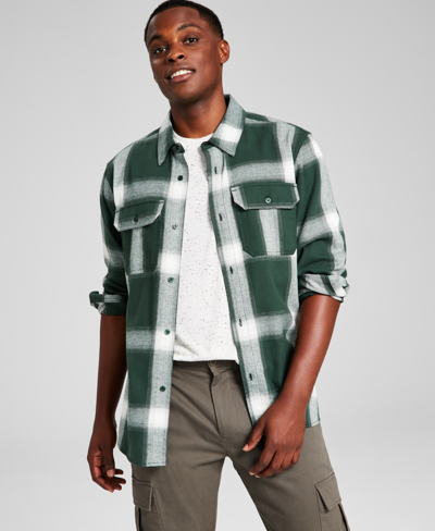 And Now This Men's Woven Plaid Shirt In Sycamore Plaid