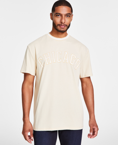 And Now This Men's Oversized-fit Graphic T-shirt, Created For Macy's In Washed Gold Grain