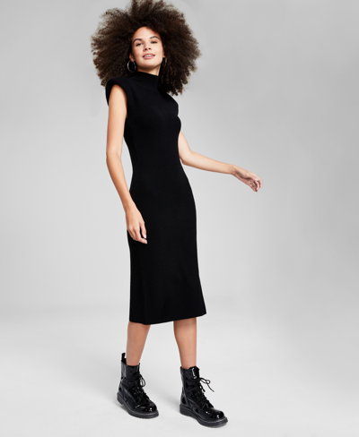And Now This Women's Cap-sleeve Sweater Dress In Black