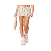 Edikted Traveler Flag Print Denim Miniskirt In White