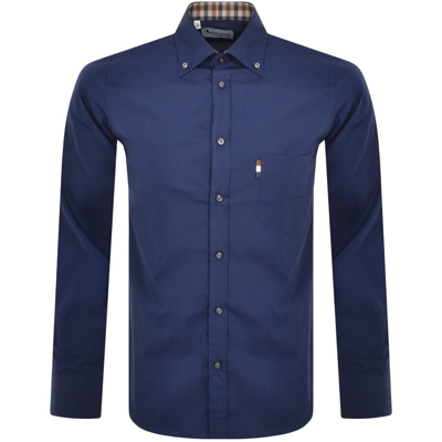 Aquascutum London Long Sleeve Shirt Navy