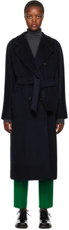 Max Mara Navy Madame Coat In 005 Ultramarine