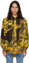 VERSACE JEANS COUTURE KHAKI CHAIN COUTURE SHIRT