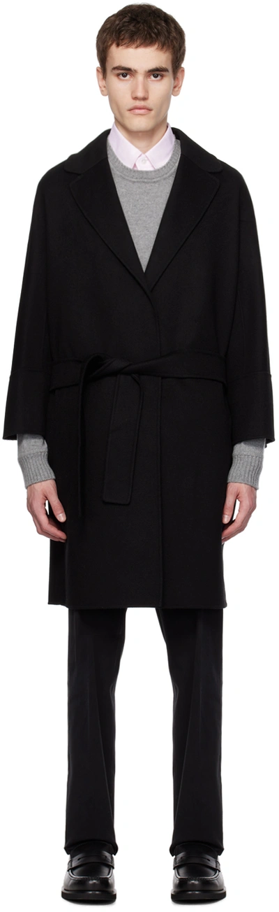 Max Mara Black Arona Coat In 013 Black