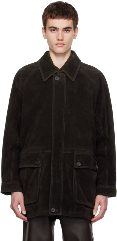 Dunst Brown Lily Leather Jacket In Brown Suede