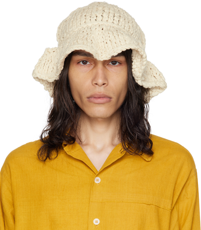 Airei Off-white Khadi Bucket Hat In Natural