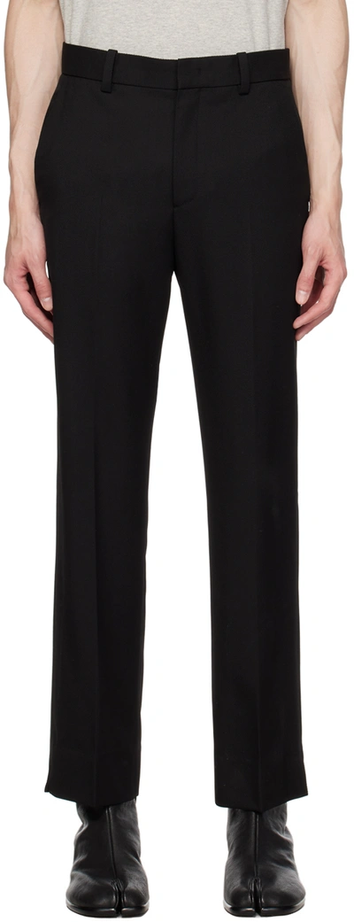 Solid Homme Black Slit Trousers In 503b Black