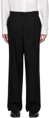 SOLID HOMME BLACK PINCHED SEAMS TROUSERS