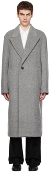 SOLID HOMME GRAY BRUSHED COAT