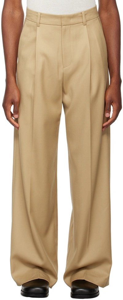 System Beige Wide-leg Trousers