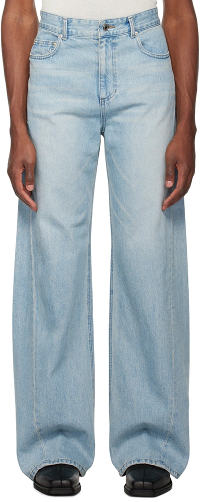 System Blue Wide-leg Jeans