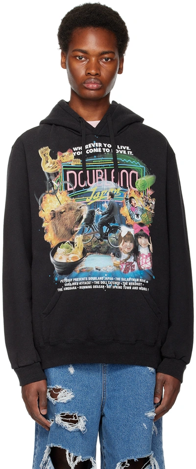 DOUBLET BLACK PZ TODAY EDITION HOODIE