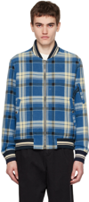 PS BY PAUL SMITH BLUE CHECK BOMBER JACKET