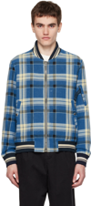 Ps By Paul Smith Checked Bomber Jacket In 45 Blues