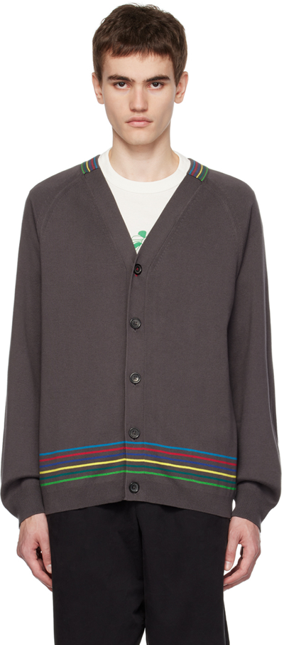 Ps By Paul Smith Brown Striped Cardigan In 77 Browns