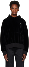 PALM ANGELS BLACK EMBROIDERED HOODIE