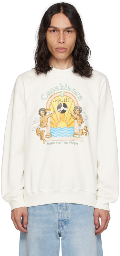 Casablanca Studio De Musique Printed Sweatshirt In White