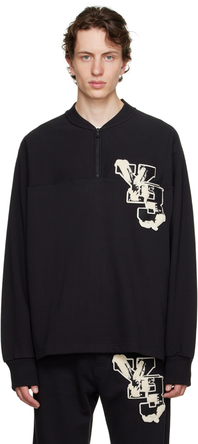 Y-3 Black Graphic Sweatshirt In Black/blanch Yellow