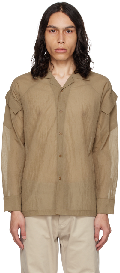 Olly Shinder Beige Sheer Shirt In Oatmeal