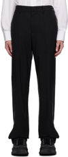HELMUT LANG BLACK PLEATED TROUSERS